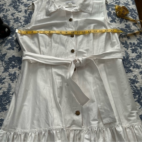 Calvin Klein White Dress Drop Waist Sz 12 - Picture 10 of 11
